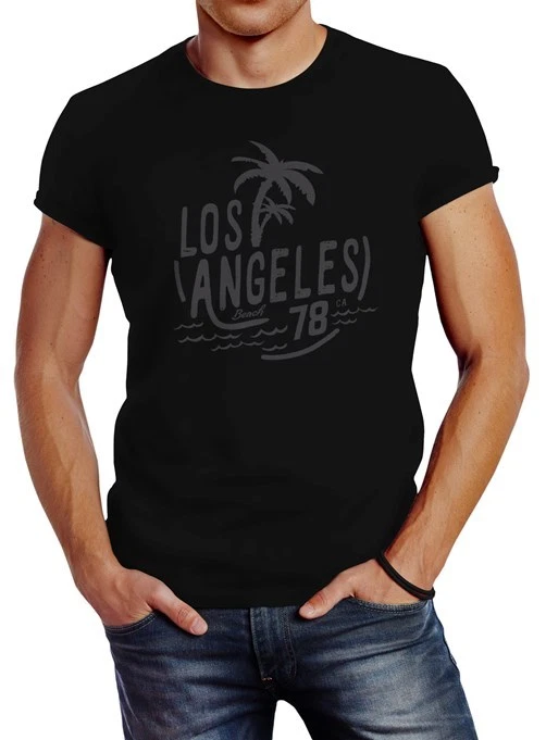 Men's Los Angeles Beach Palm Trees Surf Print Slim Fit Neverless® T-Shirt
Opens in a new window or t