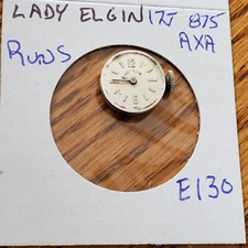 LADY  ELGIN WRIST  WATCH MOVEMENT      17J   875  AXA         #130B