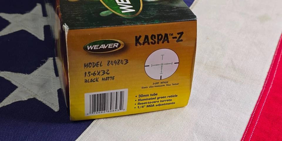 WEAVER KASPA-Z 1.5-6X32 30MM TUBE Illuminated Green Z-Cirt Reticle New Scope - Image 4 of 4