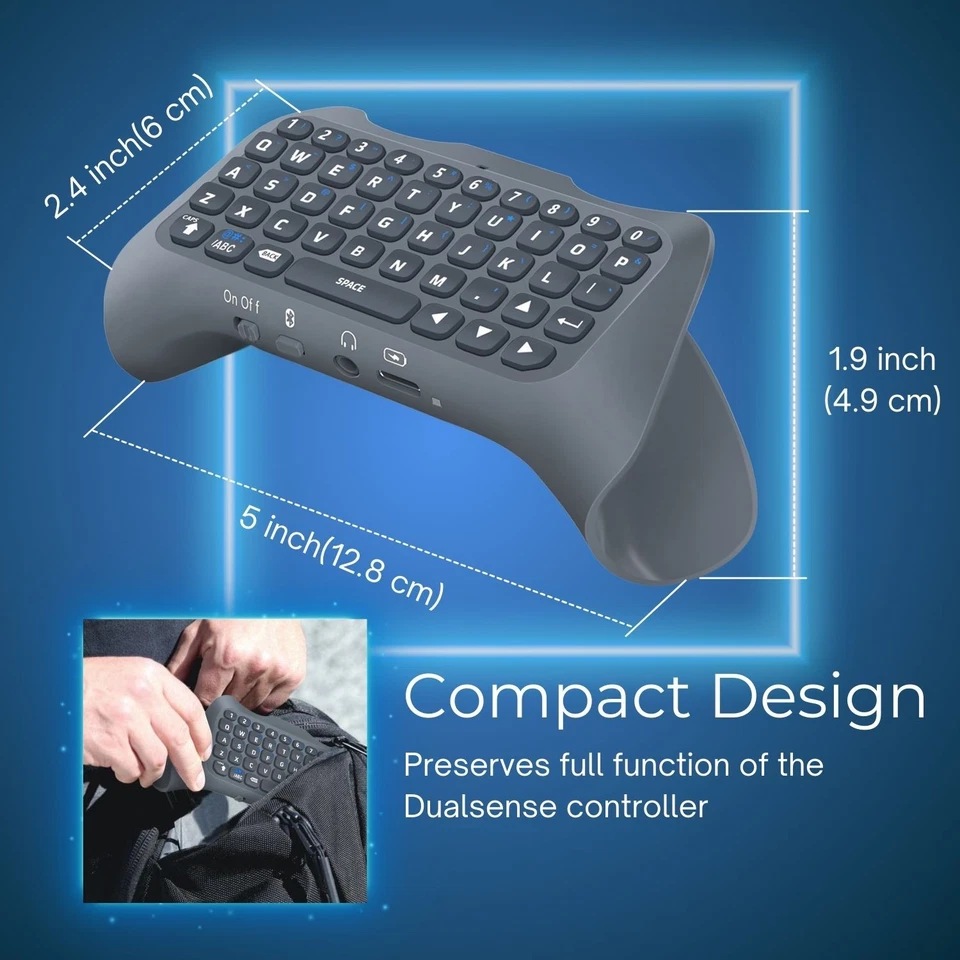 Controller Keyboard for PS5 Playstation 5 Dualsense Wireless Controller, Grey - Image 4 of 4