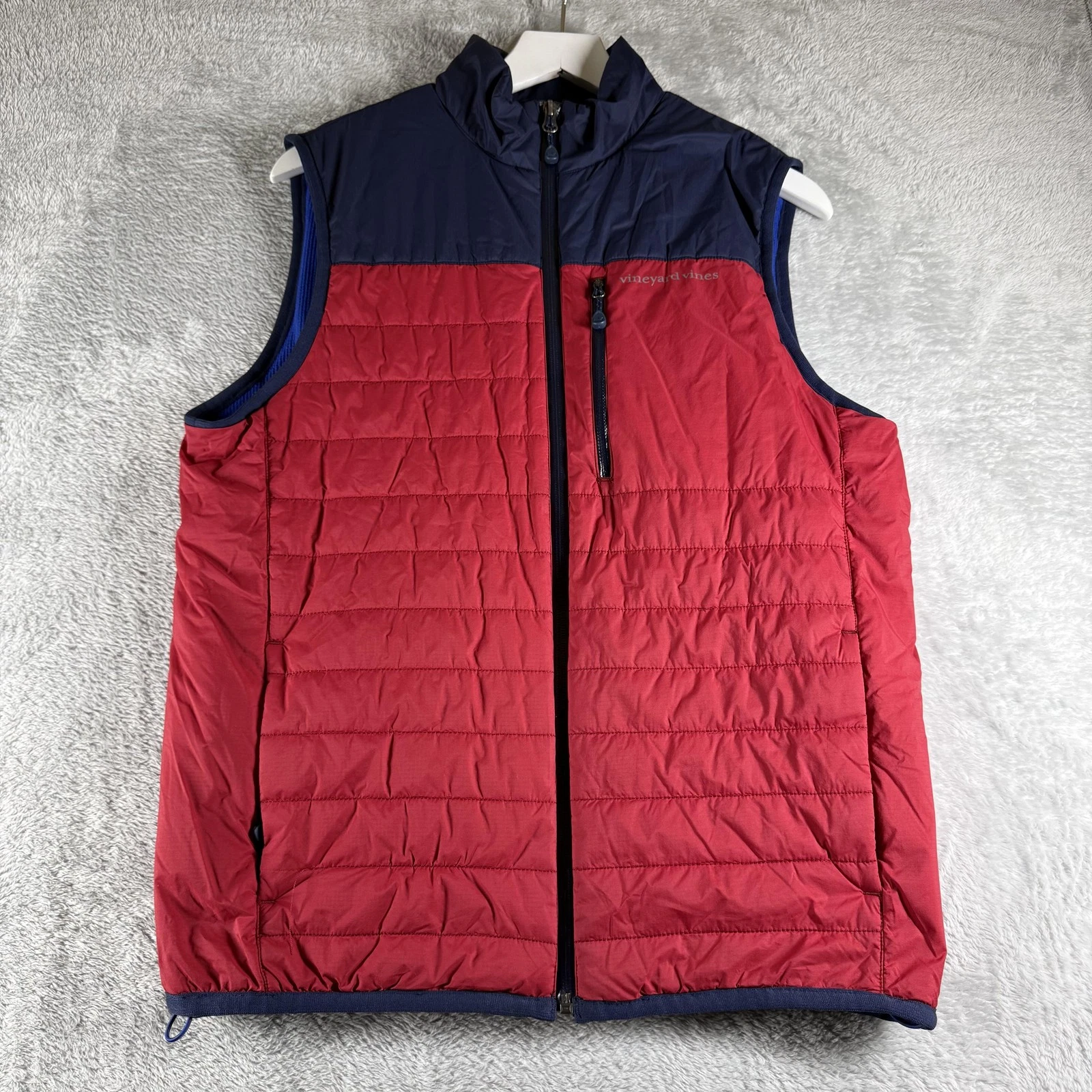 Vineyard Vines Vest Mens Small Red Performance Quilted Coat Jacket Golf Preppy