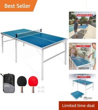 Compact Table Tennis Set with Net, Paddles Balls - Ideal for Smaller Spaces