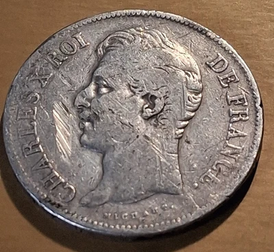5 Francs Charles X 1827 D Lyon TB 2nd Type d'effigie - 1824 - 1830 PRIX SYMPA - Photo 1/2