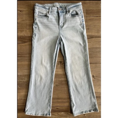 American Eagle Kick Boot Crop Jeans Womens 4 Short Petite Light Wash High Rise 