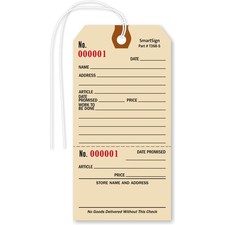 Pack of 1000 Repair Tags with Attached String  2.625" x 5.25" Manila Cardstock