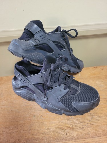 Nike Huarache Run Kids Shoes Unisex Size 5.5 Youth All Black - Picture 3 of 6