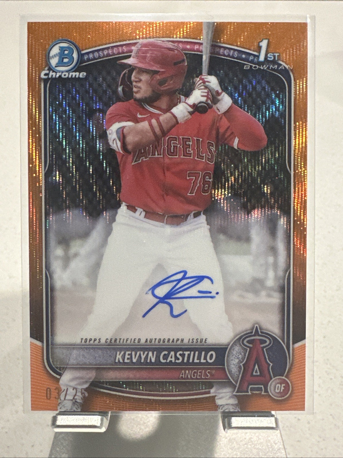 2025 Bowman Chrome Kevyn Castillo 1st Bowman Orange  Wave Auto 03/25 #CPA-KC