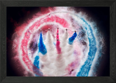 Red Arrows Tornado Framed Wall Art Poster Canvas Print Picture