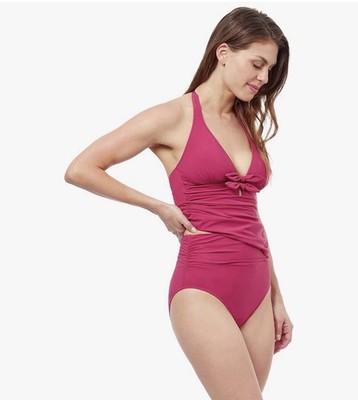 NWT! Profile by Gottex Women's Standard Dandy Bow Tankini, Cherry, 10