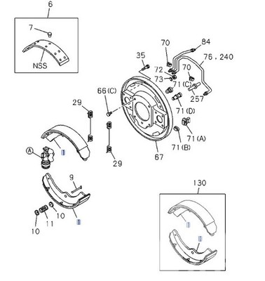 1995-2015 Isuzu NPR NQR 4HE1 4JJ1 4BD2 Front Brake Shoe Set