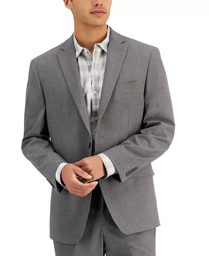 $395 NUEVO MARC NEW YORK Hombres 48R Gris 2 Piezas Traje Con Pantalones de Vestir 42x32 Foto 3 de 4