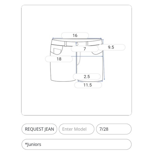 REQUEST JEANS Short Shorts Juniors 7/28 Blue Medium Wash Frayed Distressed Bling - Picture 2 of 11