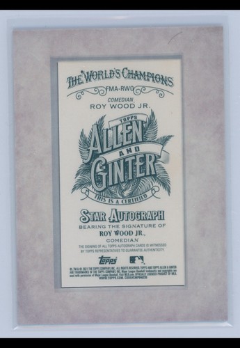 ROY WOOD JR 2021 TOPPS ALLEN & GINTER X SILVER-FRAMED MINI-AUTOGRAPH /20 FMA-RWO - Picture 2 of 2