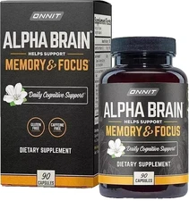 Onnit Alpha Brain Memory & Focus Dietary Supplements - 90 Capsules