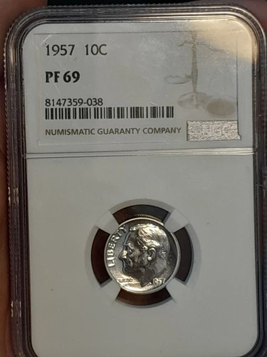 1957 Roosevelt Dime 10C NGC PF69