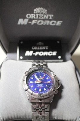 Orient M-Force Automatikuhr blaues Zifferblatt 47 mm Edelstahl aus Japan
