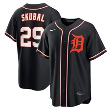 Detroit Tigers Tarik Skubal #29 Nike Black Out Fashion 2026 Official MLB Jersey