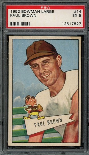 Paul Brown #14 Football Cards 1952 Bowman Large card price