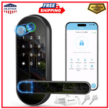Keyless Entry Fingerprint Digital Smart Lock with Handle  Keypad: Electronic...