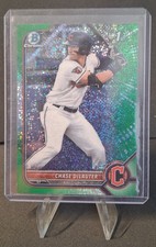 CHASE DeLAUTER 2022 Bowman Chrome Prospect 1st #BDC-49 Green Speckle RC /99