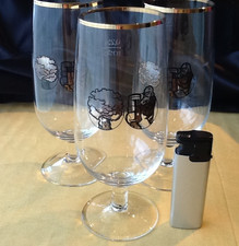 3 x Eichbaum Pilsglas Rastal Pilstulpe 0,25  geeicht mit Goldrand und Golddekor