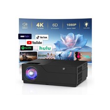 Projector with WiFi and Bluetooth, 4k Support Native 1080p Portable Projector...