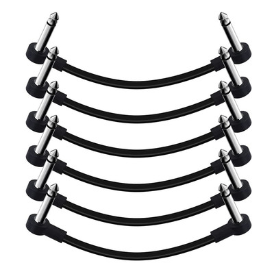 6 Inch Patch Cable for Guitar Effect Pedal Cables 6 Pack, 1/4'' TS Right Angle...