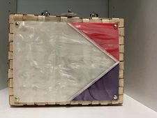 Vintage Stylecraft Handbag. With Lucite Decor & Handle. Inside Zipper Pouch.