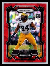 Kris Jenkins Michigan Wolverines 2024 Panini Prizm Draft Picks #140 Red Ice