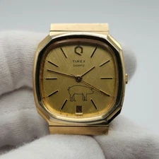Timex Vintage Gold Tone w/ Pig Accent Quartz Watch - FOR PARTS / REPAIR