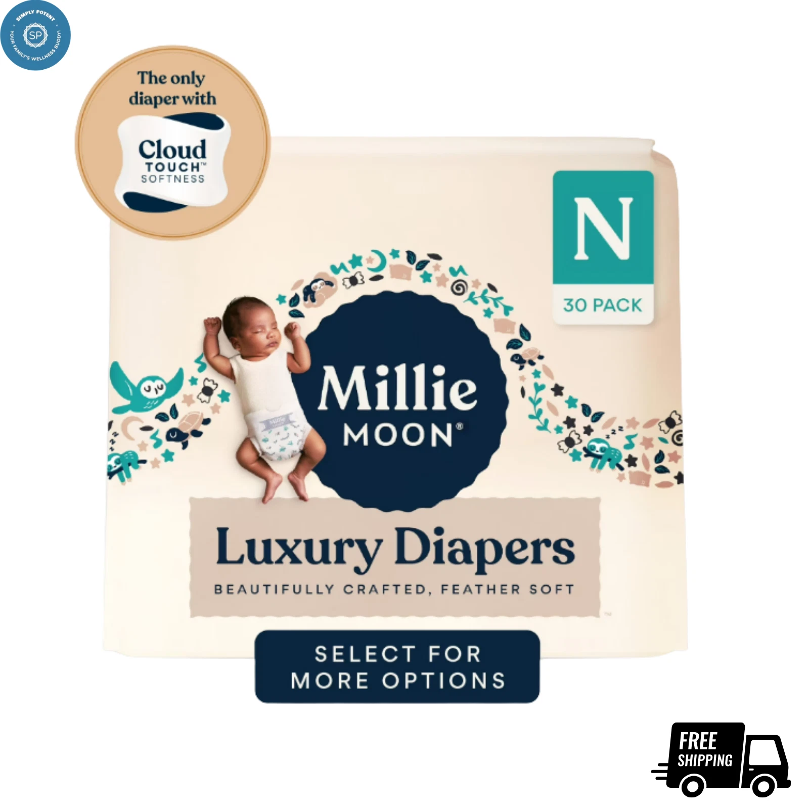 Soft Millie Moon Luxury Diapers, Size Newborn
Opens in a new window or tab