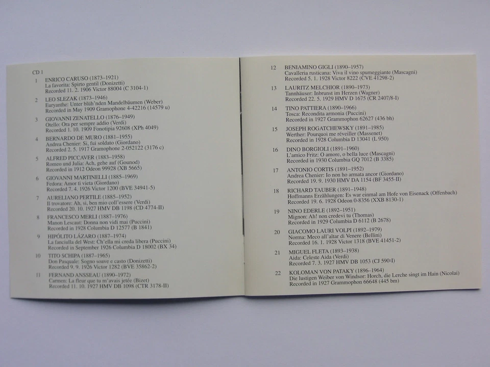 Famous Tenors of the Past * Preiser Records 2 CD s * 1906 - 1947 - Bild 4 von 4