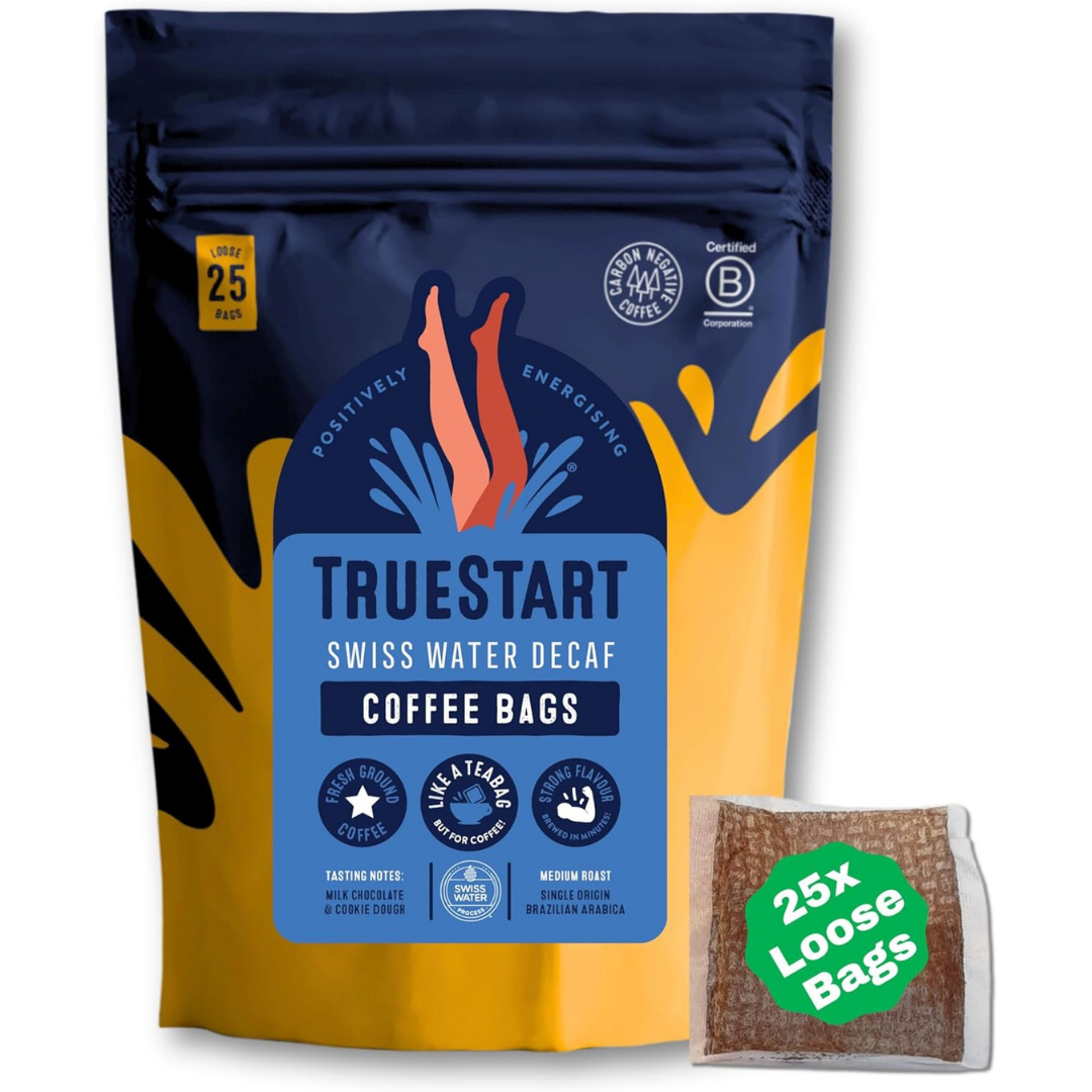 TrueStart Super Blend Strong Coffee Bags 25 Count | Mycotoxin Free | Biodegradab