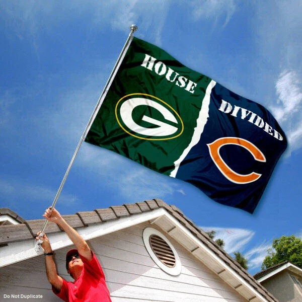 Green Bay Packers vs. Chicago Bears House Divided Rivalry Flag