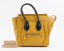 Borsa a tracolla Celine Luggage Nano Drumed in pelle di vitello a 2 vie...