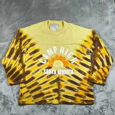 Camp High Collective Sweatshirt Mens Medium Yellow Tie Dye Pullover Sun Made USA