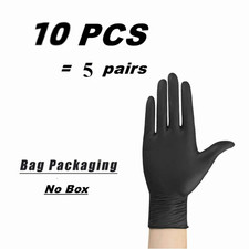 10/20/50/100PCS Black Nitrile Disposable Gloves for Work Latex Free Home Cleanin
