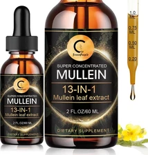 Mullein Leaf Extract Drops for Lung for Respiratory, Immune & Digestive Health