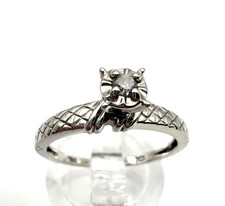 10k white gold .25ct round dia engagement ring sz6.5 $499 #148 24 hr. ship