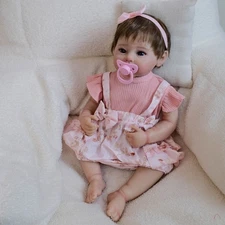 Lifelike Reborn Baby Dolls 19in Sweet Adorable Newborn Cloth Body Handmade Gifts
