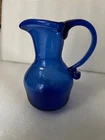 Blenko Hand Blown Art Glass Cobalt Blue Pitcher- # C35