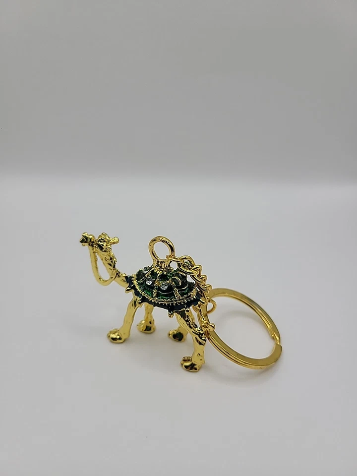 Vintage Gold Tone Camel Keychain Enamel Decorated Souvenir Exotic Animal - Image 3 of 4