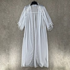 VTG Sugar Plum Pink Silky Chiffon Nightgown Robe Lingerie Sleepwear Cover SMALL