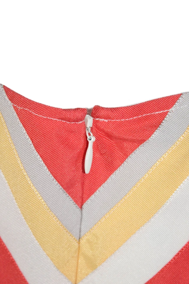 Lafayette 148 New York Womens Geometric Sleeveless Dress Color-Block Size 6 - Image 4 of 4