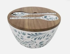 Better Homes & Gardens ~ 4-Pc. Melamine Salad Serving Bowl & Utensil Set ~ GREEN