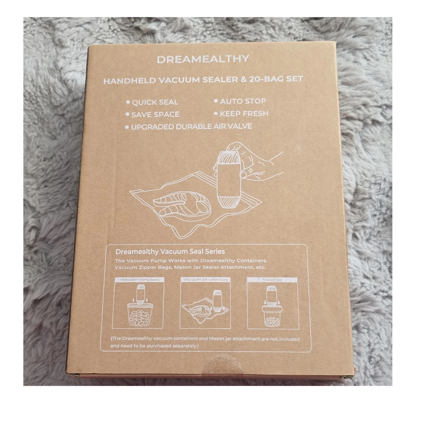 Dreamealthy VP04 Handheld Vacuum Sealer, 20 Reusable Bags, Quick Seal, Auto Stop
Opens in a new wind