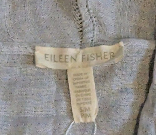 NWT EILEEN FISHER Chambray Cotton Crinkle Gauze Kimono K/L Coat Small/Medium - Picture 6 of 11