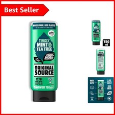 Refreshing Mint & Tea Tree Shower Gel, Natural Formula 750ml - Energizing Clean 6.65 per litre