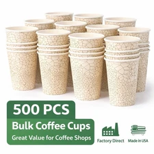 SOPARO Paper Coffee Cups, 16 oz Disposable Hot & Cold Cups, Leak-Resistant