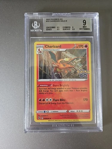 2022 POKEMON GO HOLO R #10 CHARIZARD BGS 9 #10